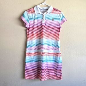 Nike Dri Fit Colorful Striped Polo golf dress Size Large